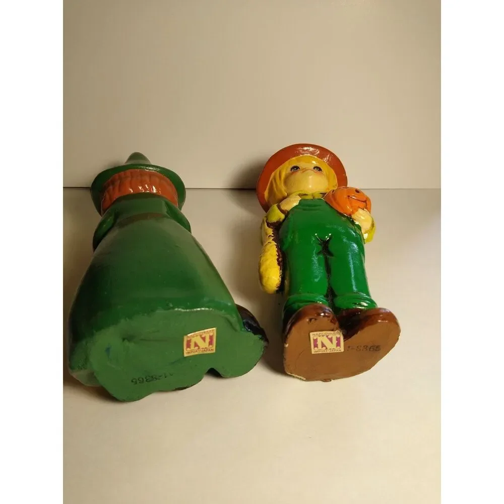 Vintage Norcrest Halloween Witch Scarecrow Figurine Set Made in Japan 6